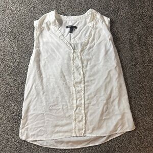 Ming Women’s V-neck Sleeveless Ruffled Placket XXL (12) White Cream